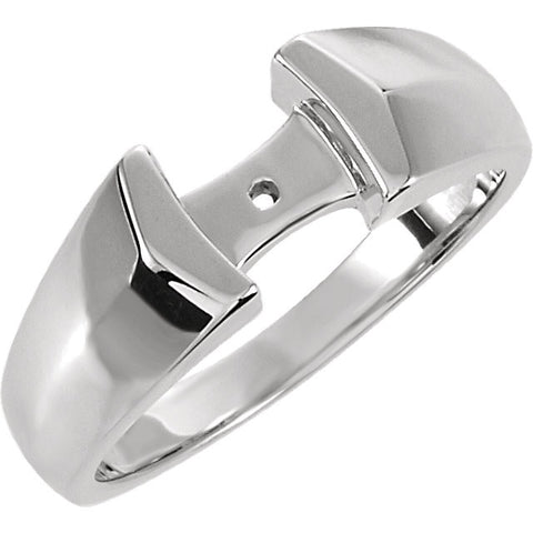 14k White Gold Peg Engagement Base, Size 6
