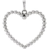 14K White Gold Beaded Heart Pendant