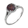 14K White Gold Mozambique Garnet & 1/5 CTW Diamond Ring (Size 6)