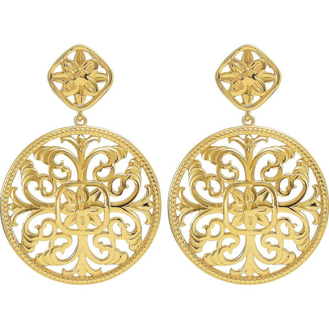 14k Yellow Gold Filigree Earrings