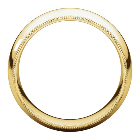 10k Yellow Gold 8mm Double Milgrain Comfort Fit Band, Size 11
