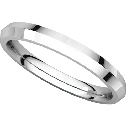 14k White Gold 2.5mm Knife Edge Comfort Fit Band, Size 4.5