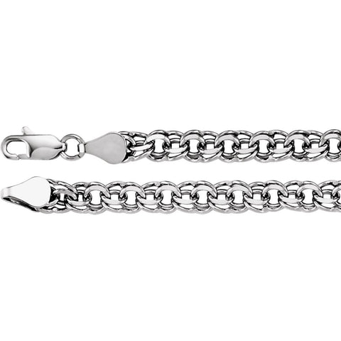 14k White Gold Solid Charm 7" Bracelet