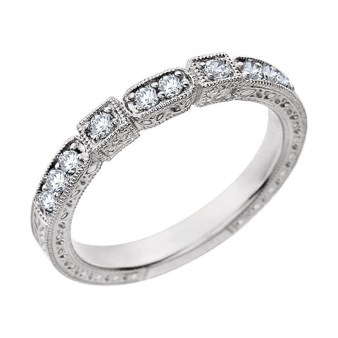 14k White Gold 1/4 CTW Diamond Band, Size 7