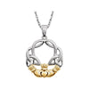 14K Two-Tone Gold Claddagh Pendant