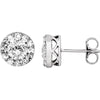 Pair of 1.33 ct. Halo-Styled Diamond Stud Earrings in 14k White Gold