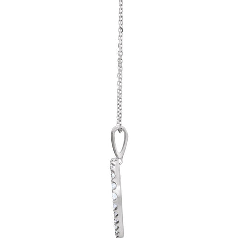 14k White Gold 1 CTW Diamond Heart 18" Necklace