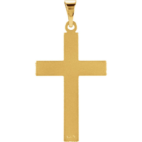 14k Yellow Gold 22x14mm Cross Pendant with Design