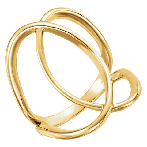 14k Yellow Gold Freeform Ring , Size 7