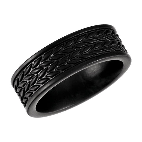 Cobalt 8mm Black PVD Design Band, Size 12