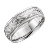 7 mm Comfort-Fit Designer Duo Band in 10k White Gold (Size 9.75 )