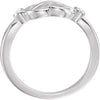 Sterling Silver Diamond Knot Ring, Size 7