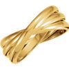Three Wedding Band Ring Rolling Ring in 14k Yellow Gold ( Size 7 )