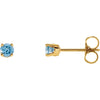 14K Yellow Gold Swiss Blue Topaz Kids Earrings