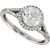 14k White Gold Lab Created White Sapphire & 1/6 CTW Diamond Ring, Size 7