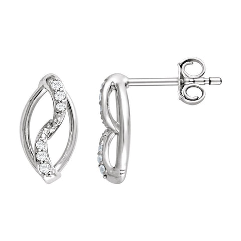 Sterling Silver 1/10 CTW Diamond Earrings