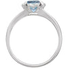 14k White Gold Sky Blue Topaz & .05 CTW Diamond Ring, Size 7