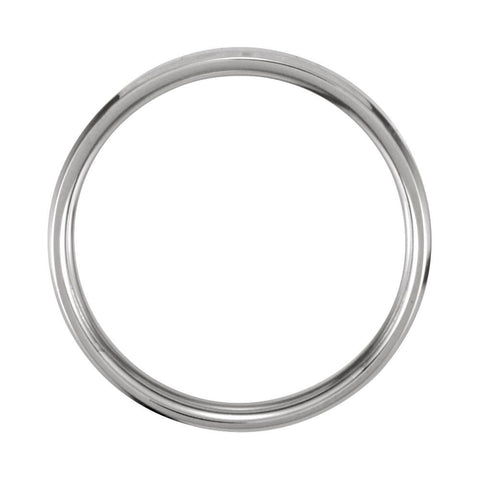 14k White Gold 4mm Beveled Edge Comfort-Fit Band Size 5