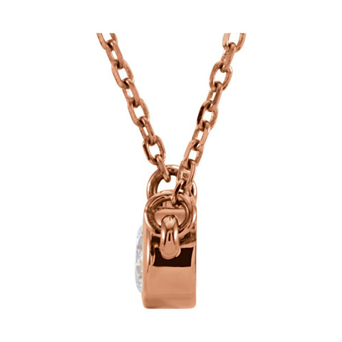 14k Rose Gold 1/4 CTW Diamond 18" Necklace