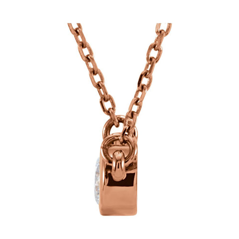 14k Rose Gold 1/10 CTW Diamond 18" Necklace