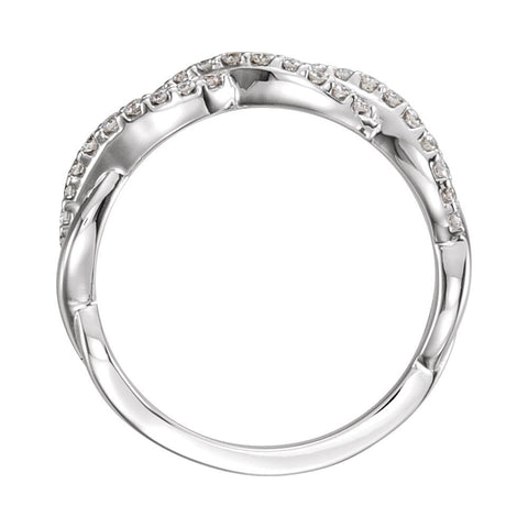 14k White Gold 1/4 CTW Diamond Anniversary Band, Size 7