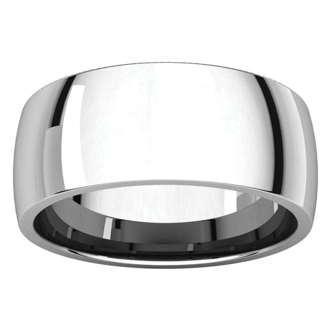 10k White Gold 8mm Light Comfort Fit Band, Size 8.5