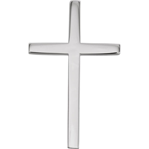 14k White Gold 25.75x15.75mm Cross Pendant