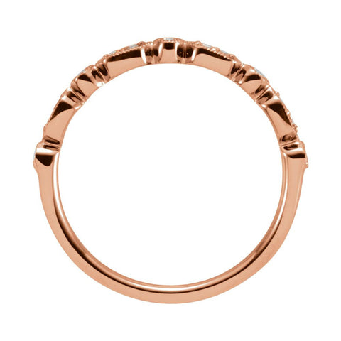 14k Rose Gold 1/8 CTW Diamond Ring Size 7