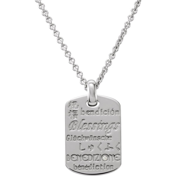 Sterling Silver .010 CTW Diamond Blessings 18" Necklace