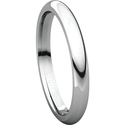 14k White Gold 2.5mm Comfort Fit Band, Size 5.5