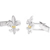 Sterling Silver & 14k Yellow Gold Fleur-de-lis Cuff Links-Pair