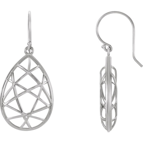 14k White Gold Nest Design Earrings