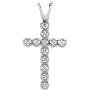 14K White Gold 1/8 CTW Diamond Cross Pendant