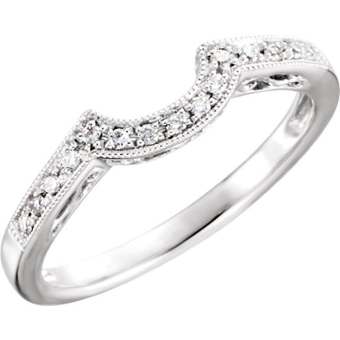 14k White Gold 1/5 CTW Diamond Band, Size 6