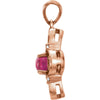 14k Rose Gold Pink Tourmaline & .06 CTW Diamond Clover Pendant
