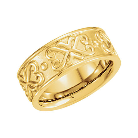 14k Yellow Gold Etruscan-Style Band, Size 5