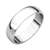 05.00 mm Half Round Light Wedding Band Ring in 14k White Gold (Size 13 )