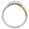 14k White Gold & 14K Yellow Gold Plated 1/10 CTW Diamond Rope Ring, Size 7