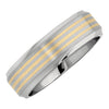 Titanium Wedding Band Ring with 14K Yellow Gold Inlay (Size 12 )