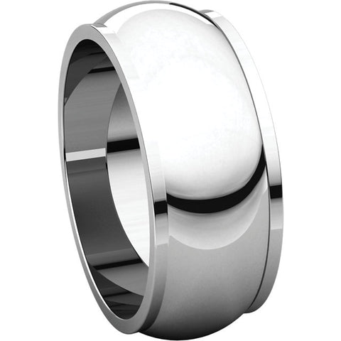 10k Yellow Gold 8mm Half Round Edge Band, Size 3.5