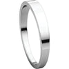 14k White Gold 3mm Flat Tapered Band, Size 8