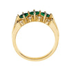 14k Yellow Gold Emerald & 1/8 CTW Diamond Anniversary Band Size 7