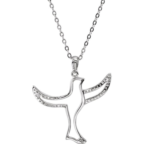 Sterling Silver Sealed in the Spirit CZ 18" Necklace