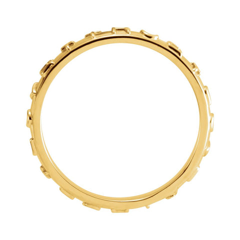 14k Yellow Gold True Love Chastity Ring with Packaging Size 6