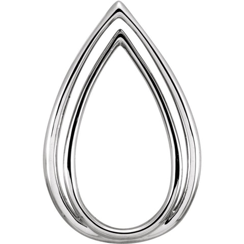 14k White Gold Freeform Pendant