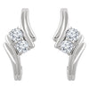 14k White Gold 3/8 CTW Diamond Two-Stone Earrings