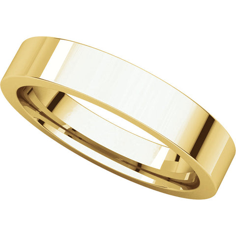 14k Yellow Gold 4mm Flat Comfort Fit Band, Size 6