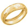 14k Yellow Gold Hammered Ring, Size 7