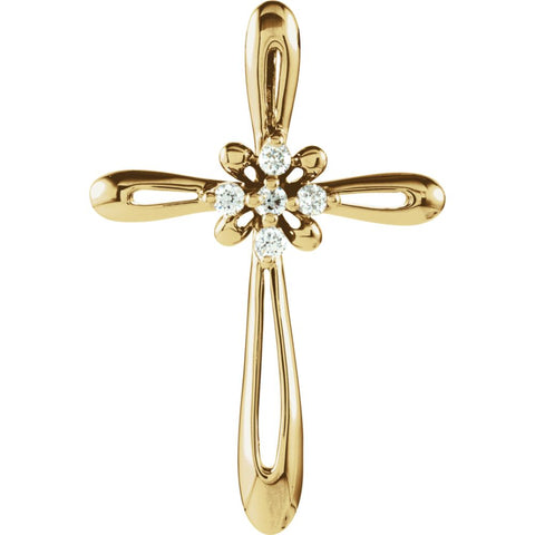 14k Yellow Gold Cross Pendant