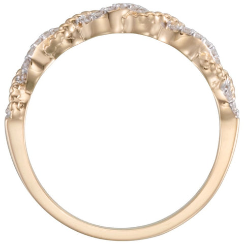 14k White Gold .08 CTW Diamond Stackable Ring , Size 7